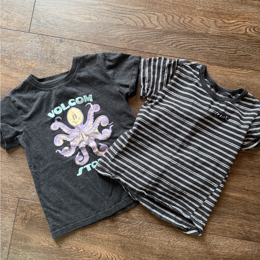 Volcom Kids Charcoal and Black Graphic Tees